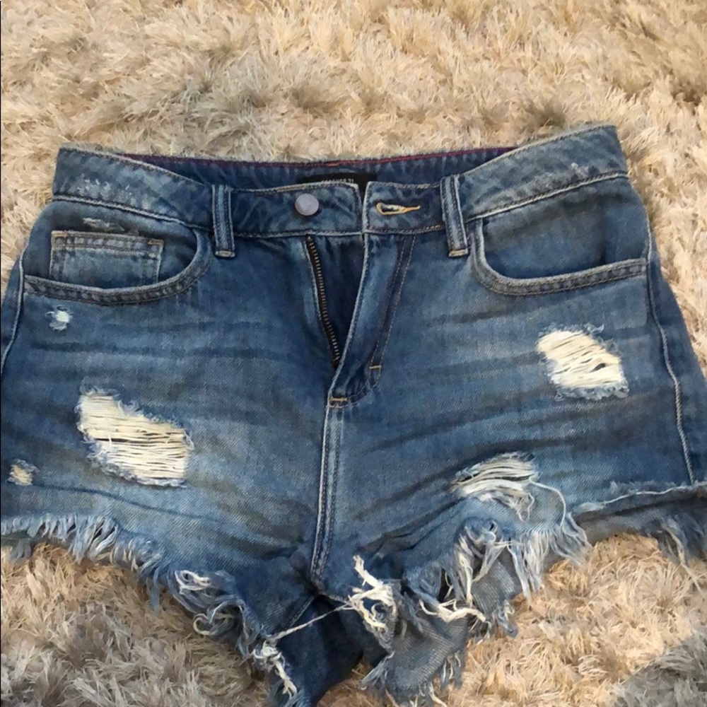 high waited jean short